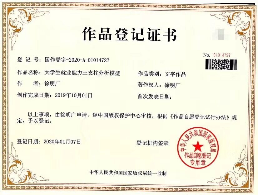 青岛思途实训（中享思途）作品登记证书